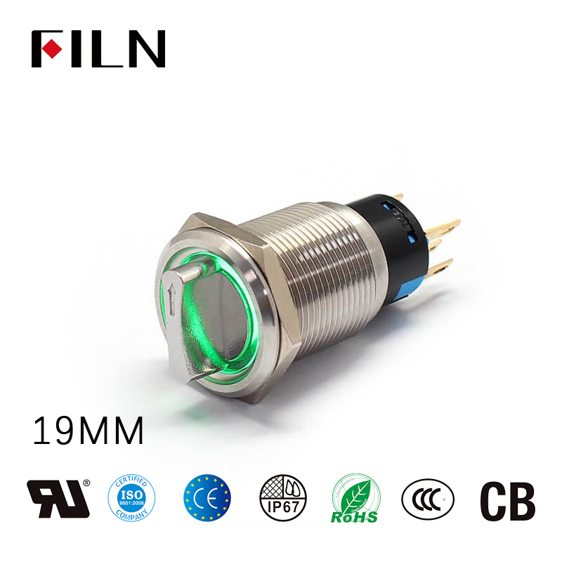 Metal Rotary Switch-3 Way Push Button Switch Latching Illuminated