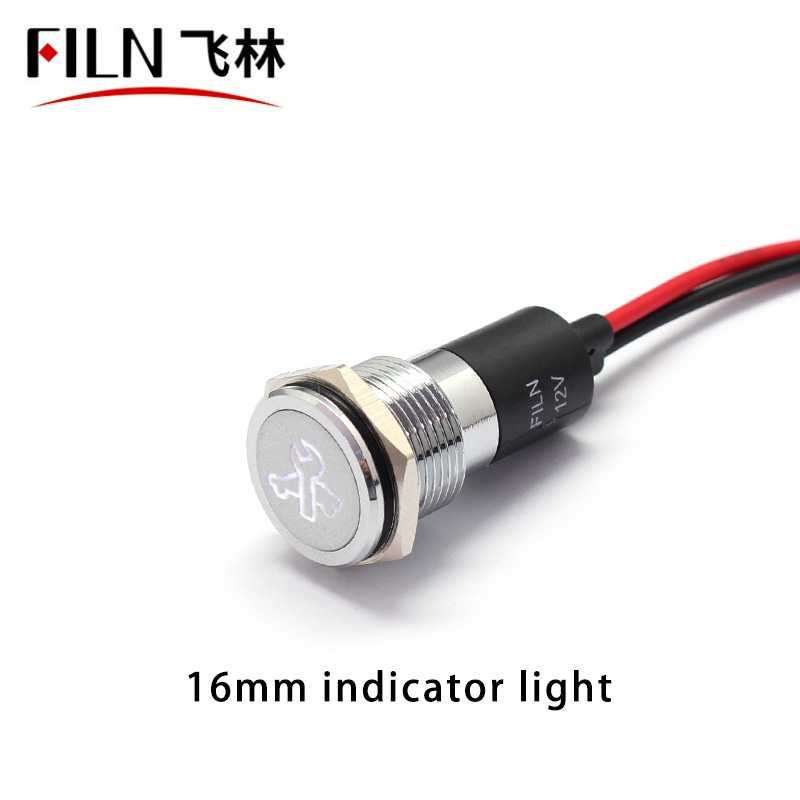 12V LED White Service Requirement Indicator Light