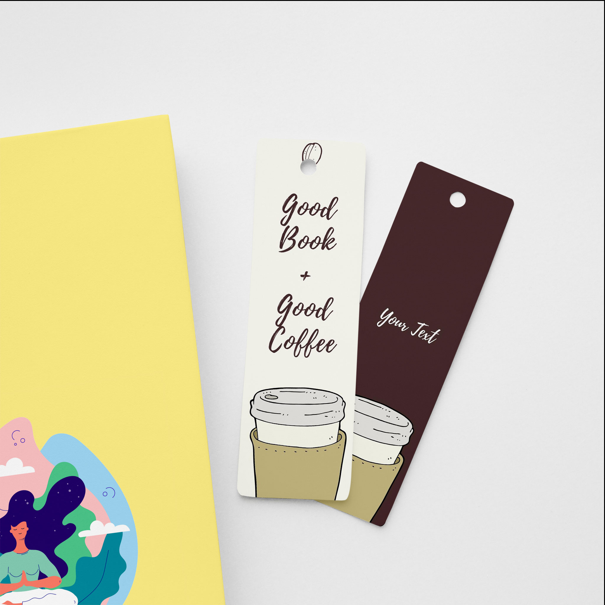 Coffee Theme Bookmark Personalized