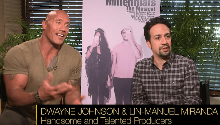 Dwayne Johnson and LinManuel Miranda Millennials The Musical Video