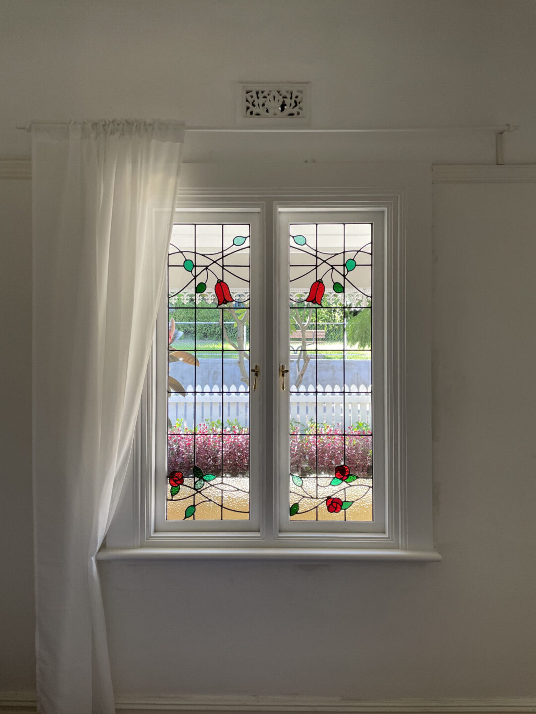 Federation style stained glass windows and fanlight, Annandale NSW