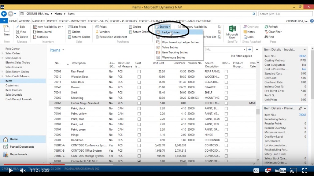Inventory Cost Update in Microsoft Dynamics NAV 2015