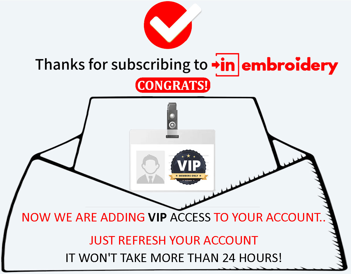 Subscription Successful to In Embroidery Free / Paid Machine
