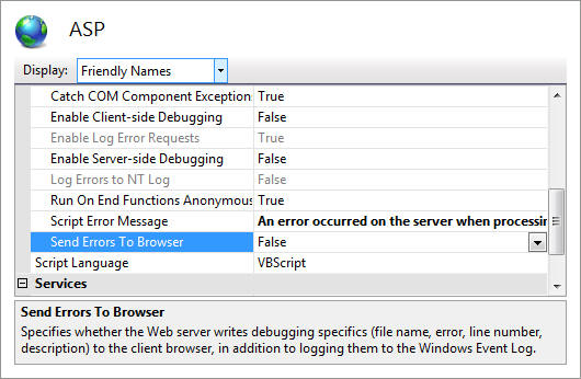 Newsletter 71 Enabling Full ASP Error Messages with IIS 7.0