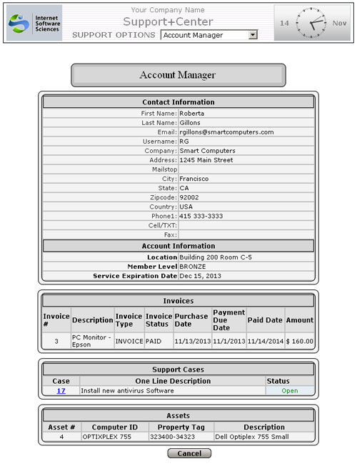 AccountManagerScreenShot1 Software Sciences Help Desk