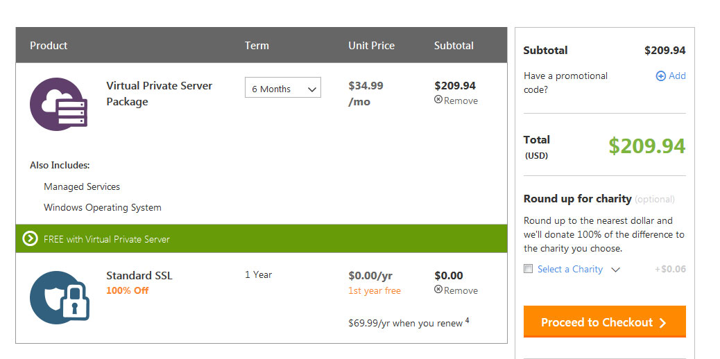 GODADDY VPS Web+Center startup and configuration step