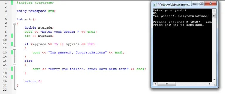 If Else Statement in C++