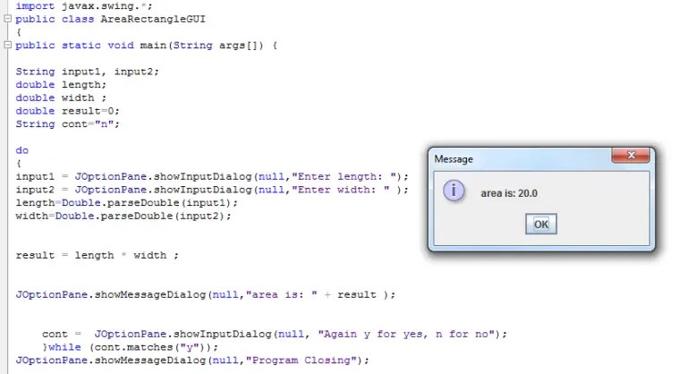 Area of Rectangle Solver in Java