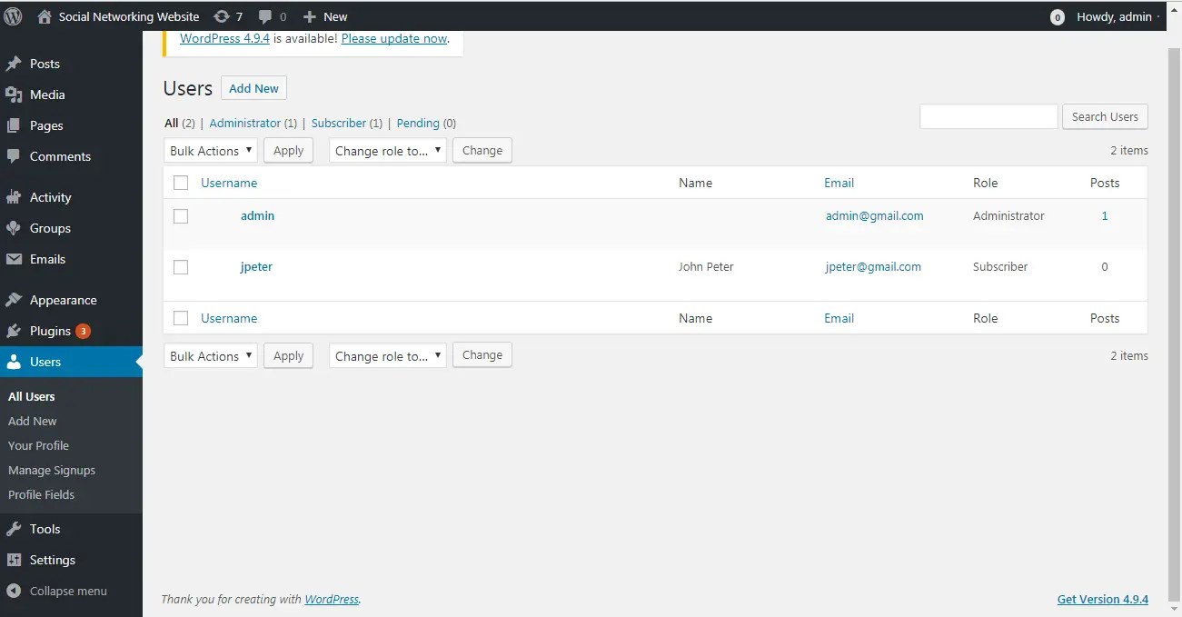 Social Networking Website using Wordpress and BuddyPress