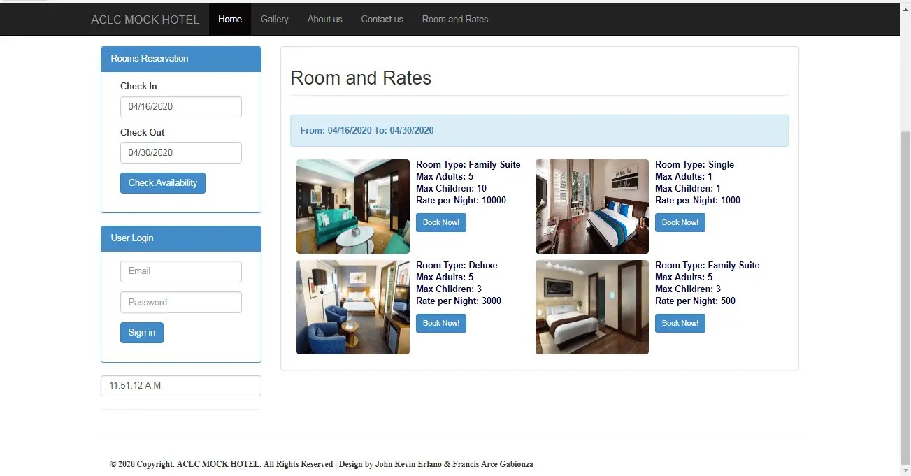 System Modules of Online Hotel Reservation System