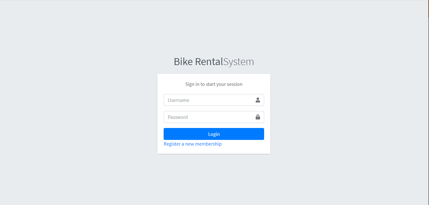 Bike Rental System Free Template in PHP and Bootstrap