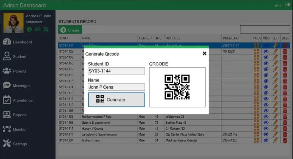 Qr Code Based Attendance System