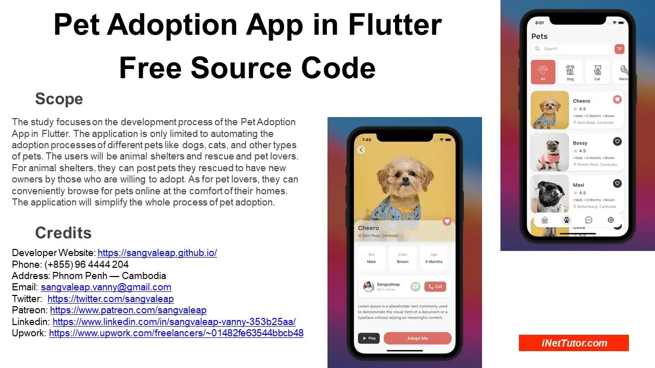 Pet Adoption App in Flutter Free Source Code