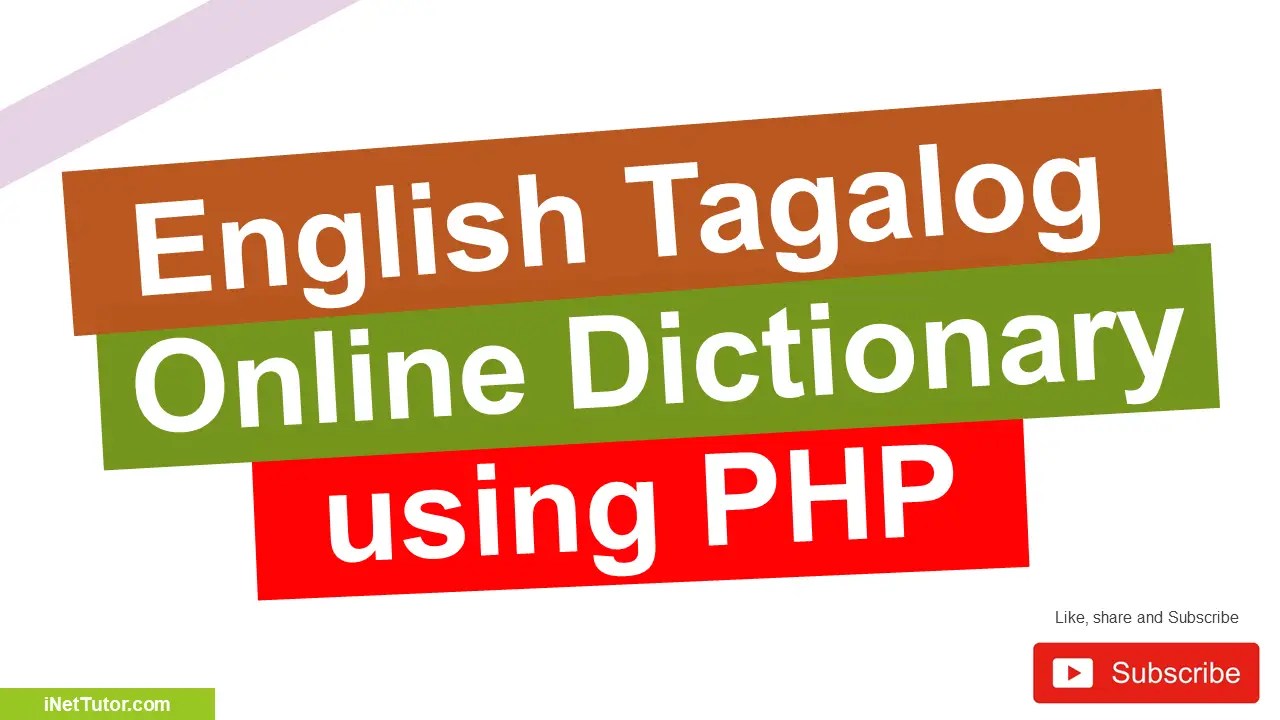 English Tagalog Online Dictionary using PHP [2024]