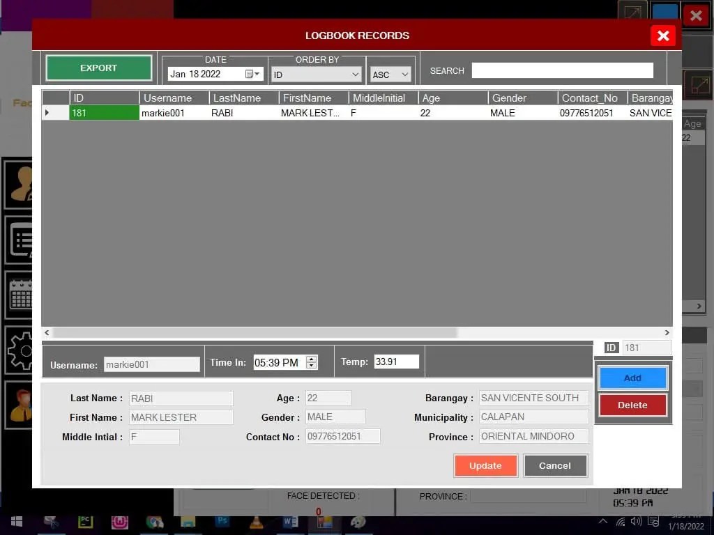 Face Recognition System in C