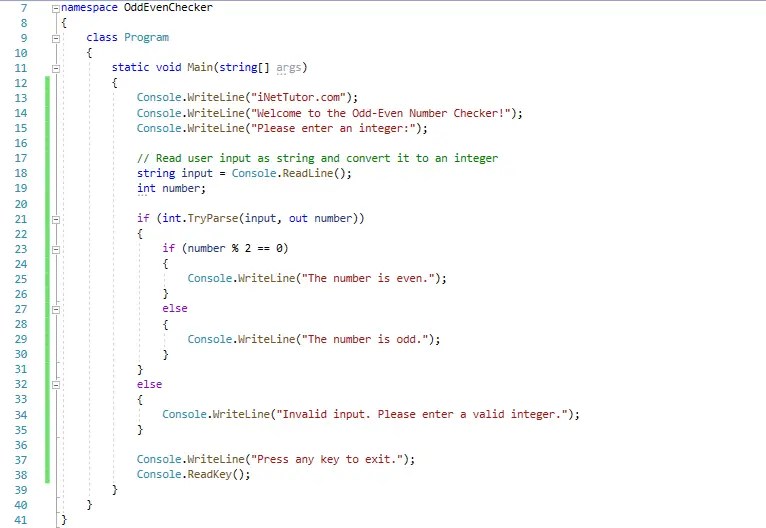 Odd Even Number Checker in CSharp