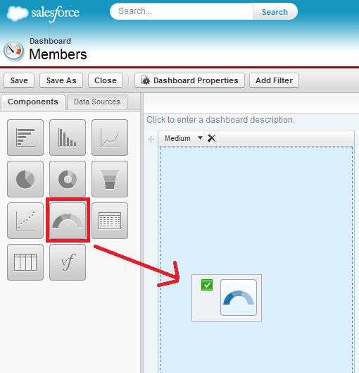 How to Create the Gauge Dashboard Component in Salesforce