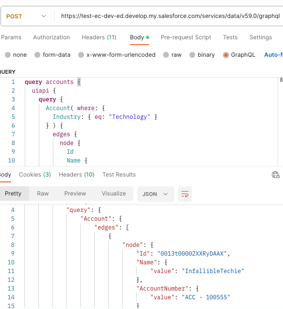 Salesforce GraphQL API with Equal To Filter InfallibleTechie