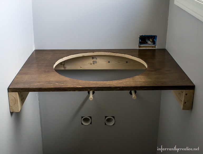 DIY Floating Wood Vanity