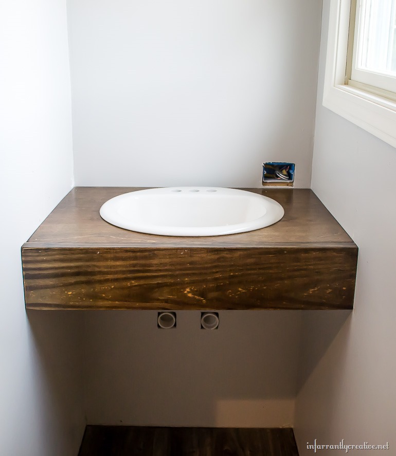DIY Floating Wood Vanity StepByStep Infarrantly Creative