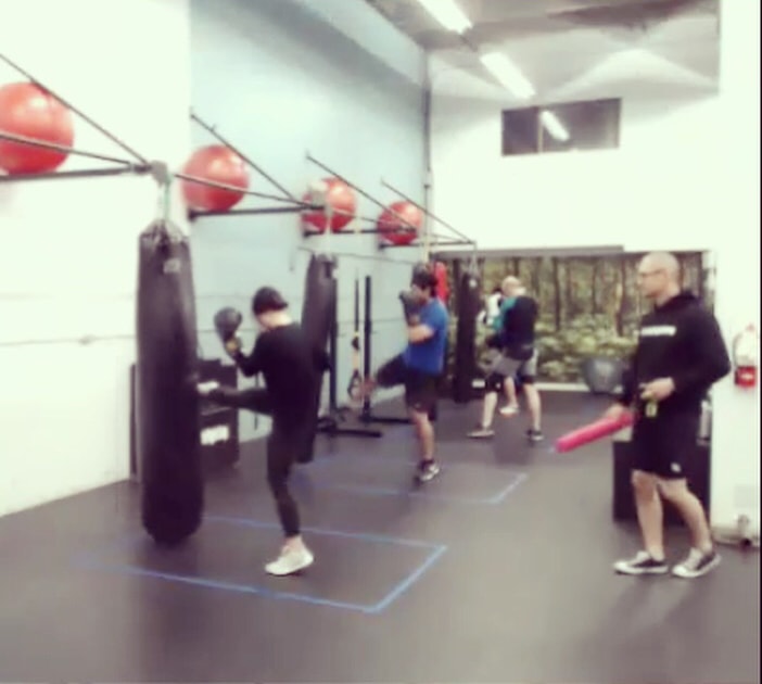 Heavybag Kickboxing Class Infighting