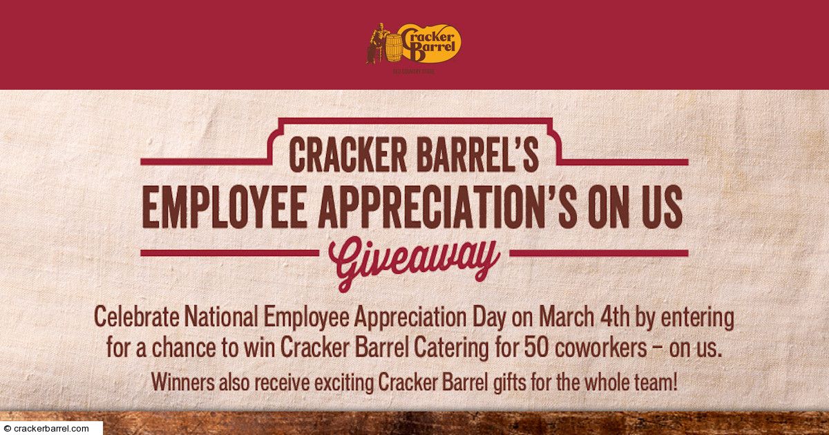 The Cracker Barrel « Employee Appreciation's On Us Giveaway « Infinite