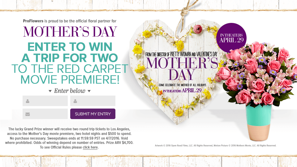 Pro Flowers « Mother's Day Movie Sweeps « Infinite Sweeps