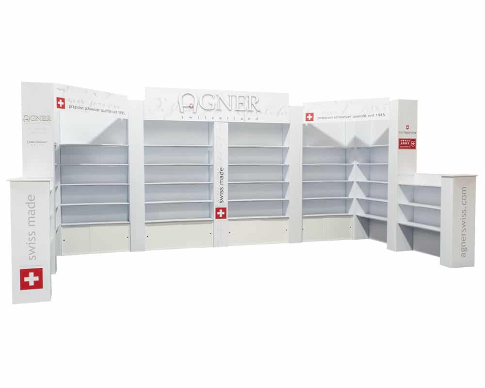 20’ Trade Show Rental Lightweight Shelving Kit 02