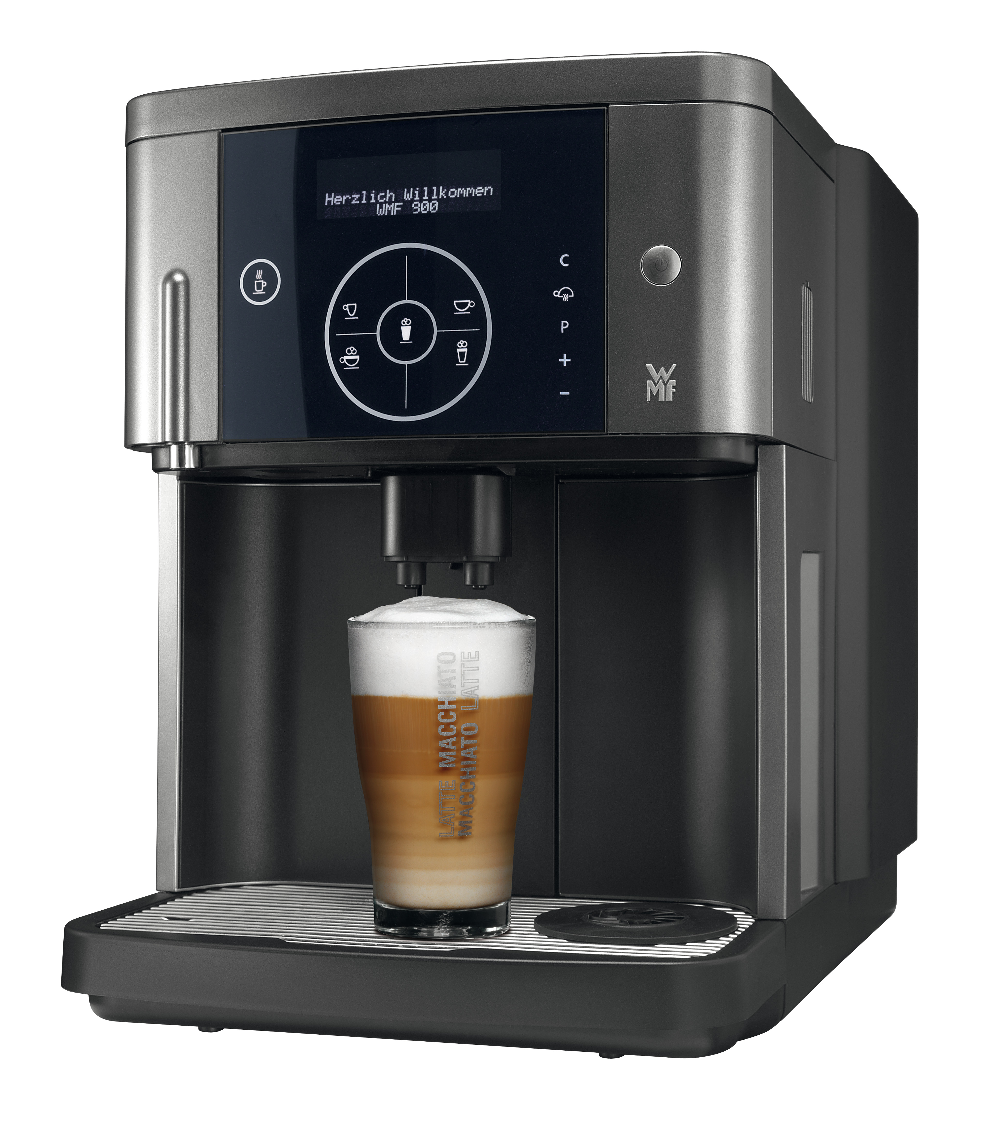 WMF 900 sensor titan Kaffeevollautomat wärmt die Tassen gleichmäßig mit heißem Dampf vor