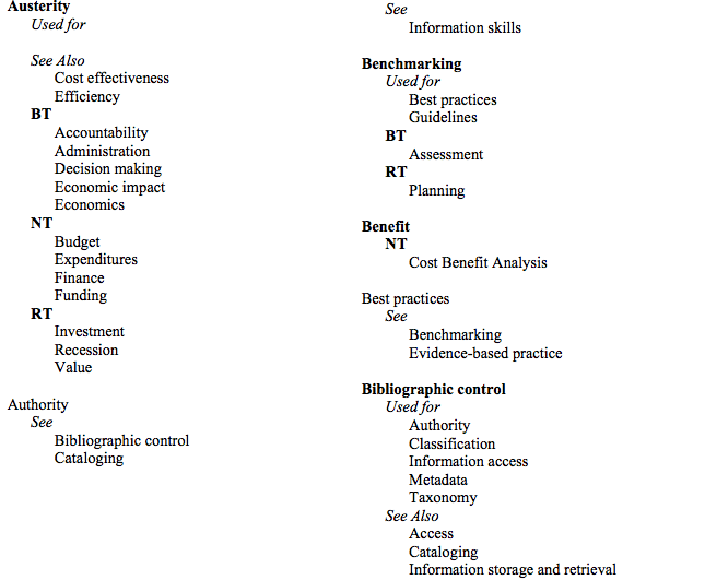 Academic Libraries The LibValue Thesaurus and Bibliographic Database