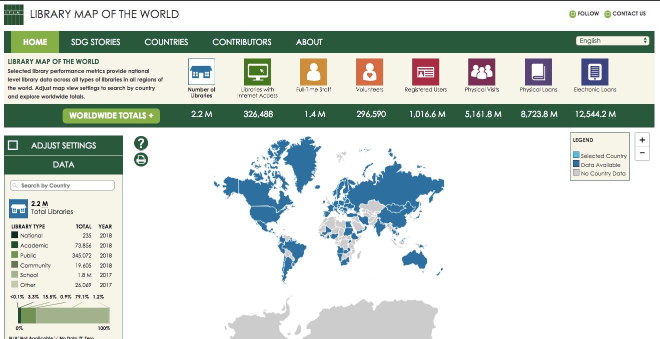 Ifla Library Map Of The World Library Data IFLA Begins Adding “Country Pages” to the Library Map of