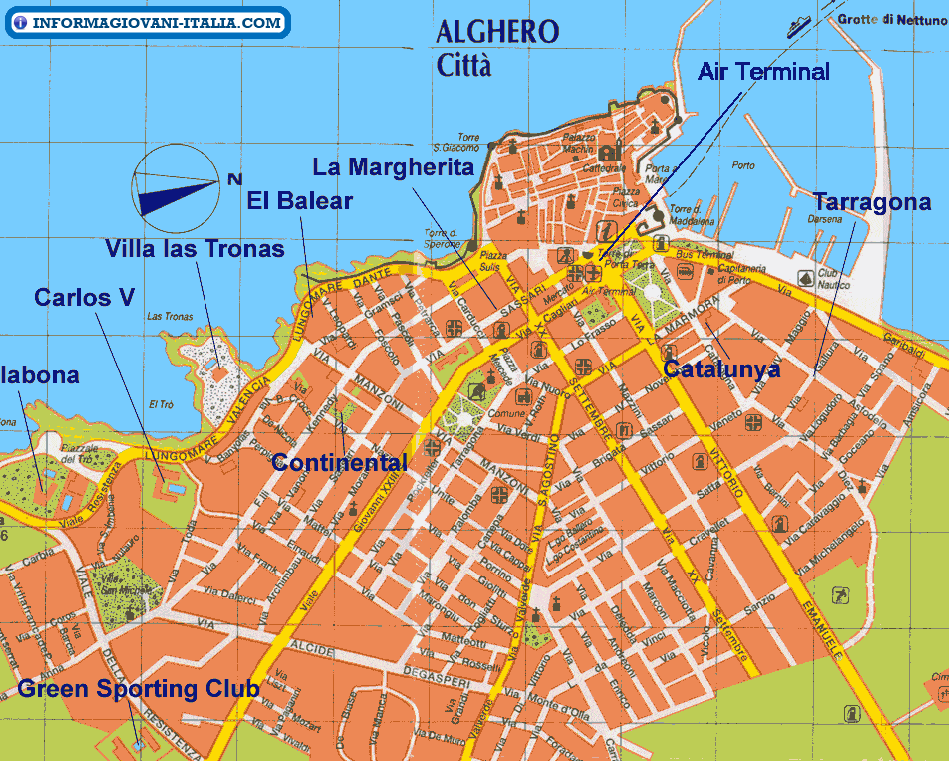 Les Défis De Voyager À Alghero Carte Carte Alghero Plan de Alghero