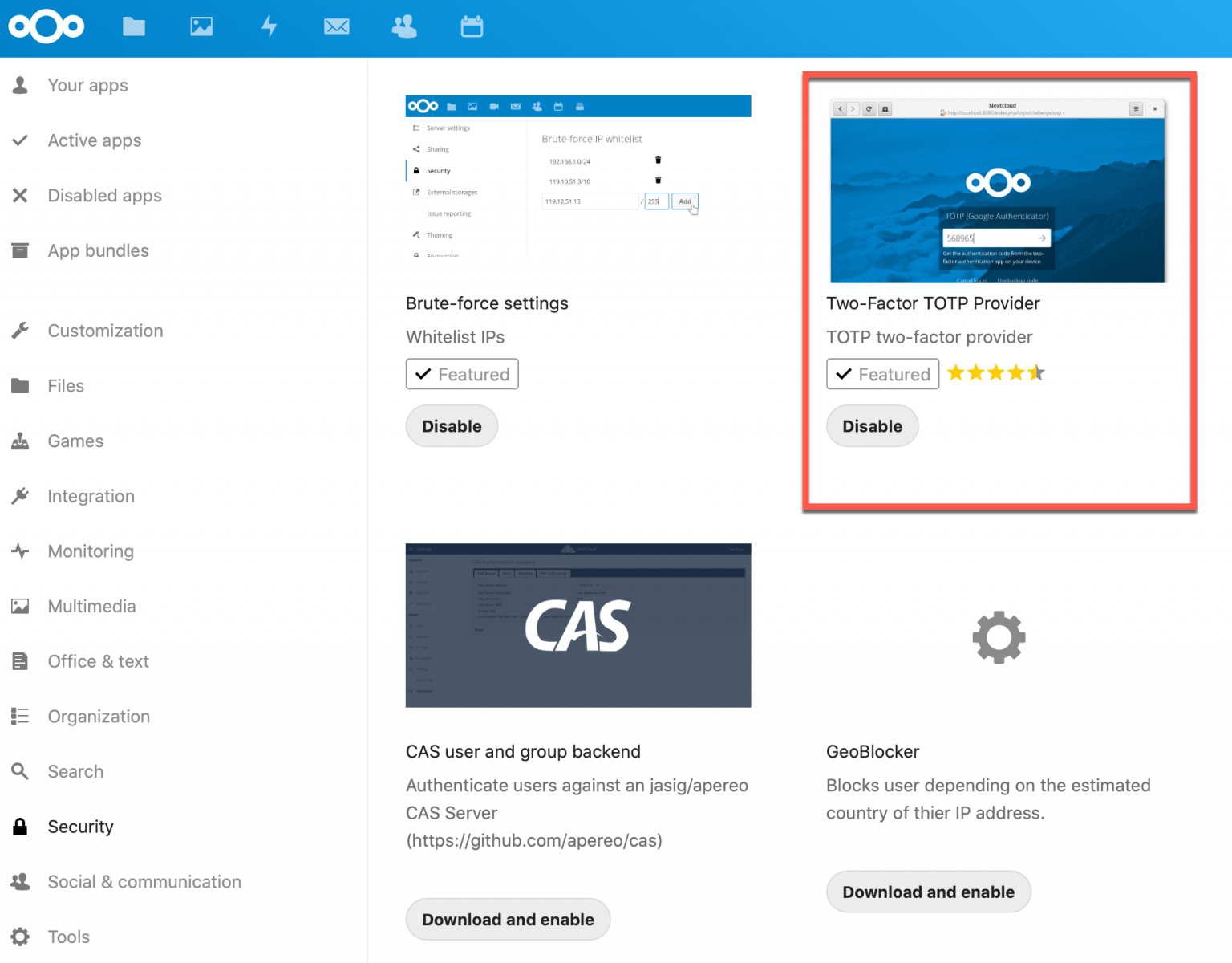 How to add Two Factor Authentication (2FA) to your Nextcloud install