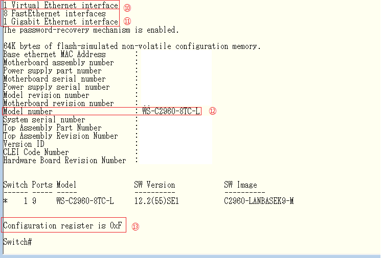 Catalystスイッチ show version/show runの見方