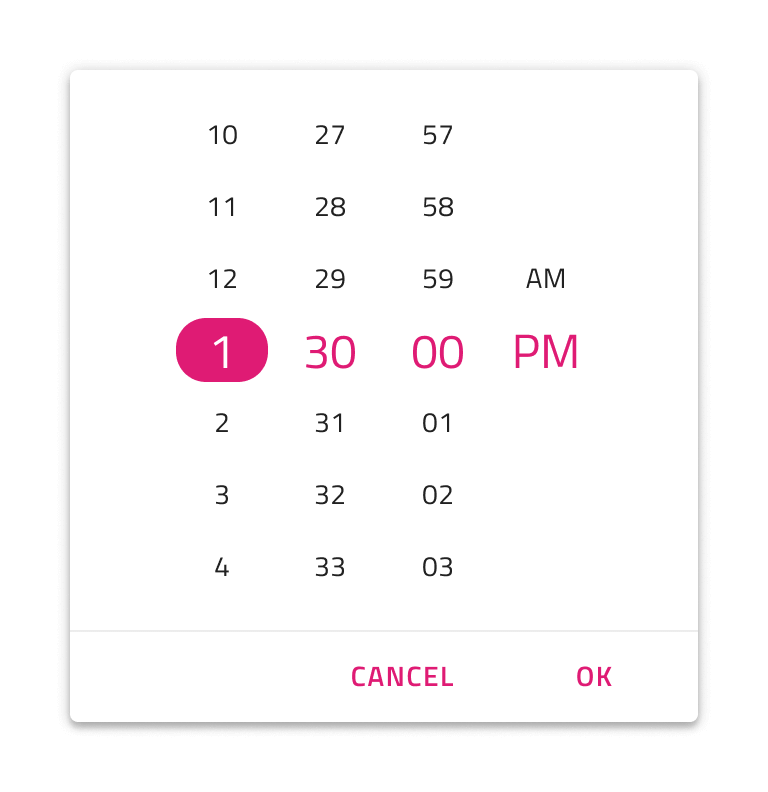 Time Picker Design System Component