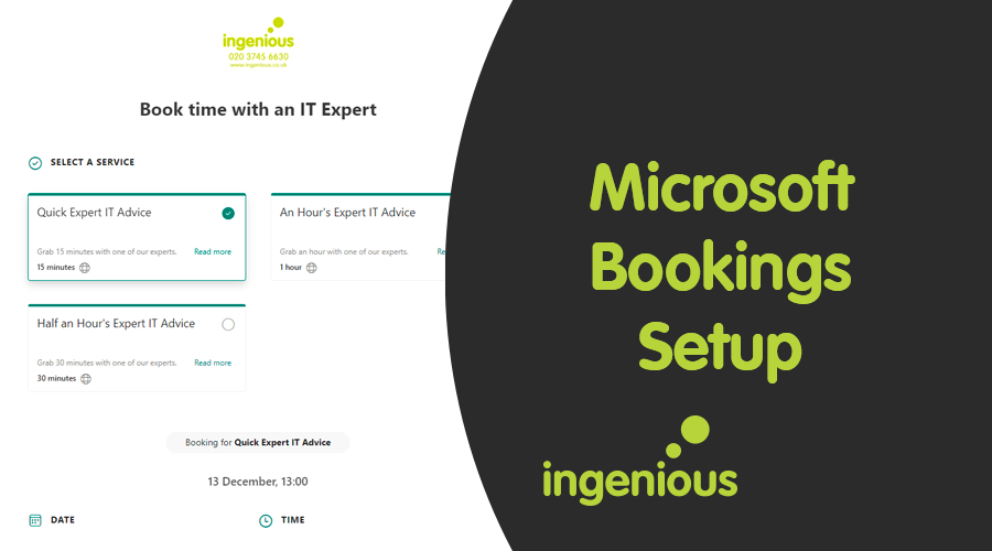 Microsoft Bookings Setup Ingenious