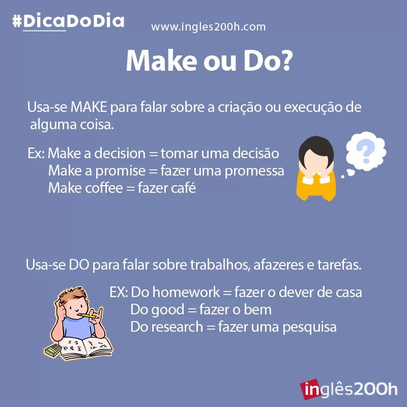 Do x Make O verbo FAZER em inglês para iniciantes