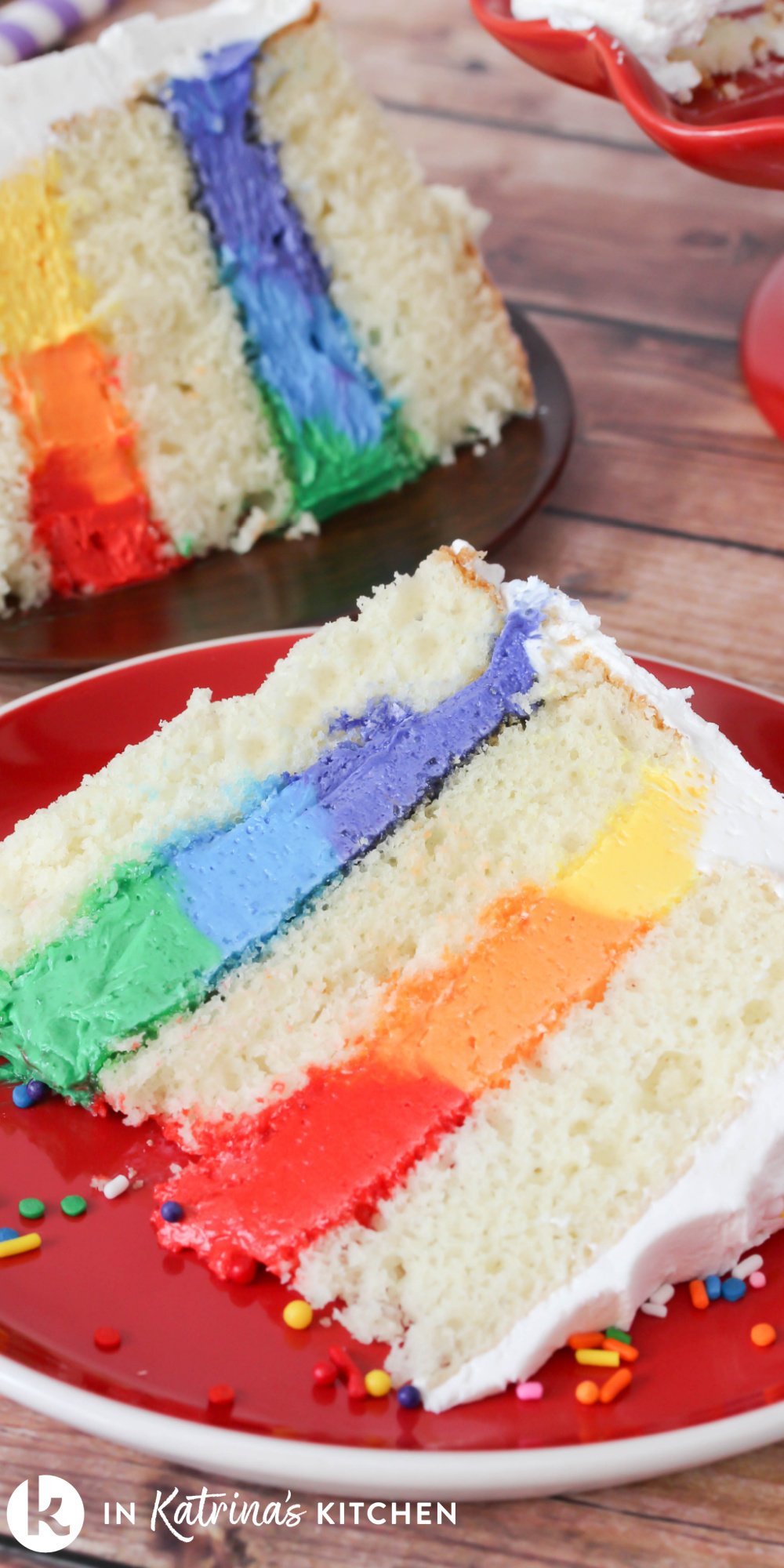 Extra Rich Vanilla Cake with Rainbow Frosting
