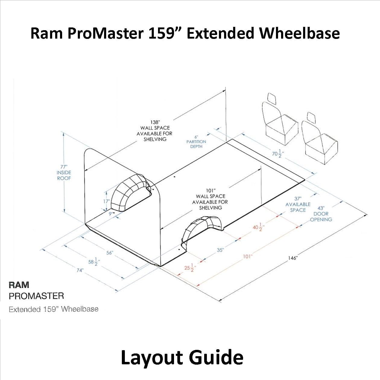 Ram Promaster Layout Guide 159" EX WB U.S. Upfitters