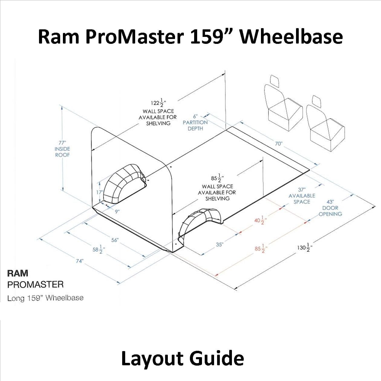 Ram Promaster Layout Guide 159" WB U.S. Upfitters