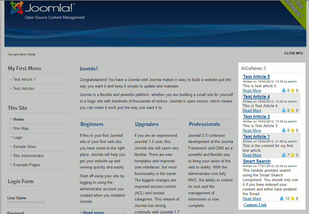 How to install a Joomla 2.5 Module InMotion Hosting