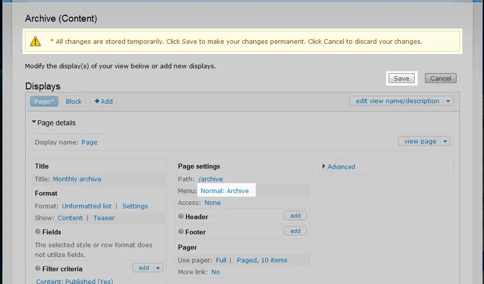 How to link to a view within a menu in Drupal 7 Views module InMotion