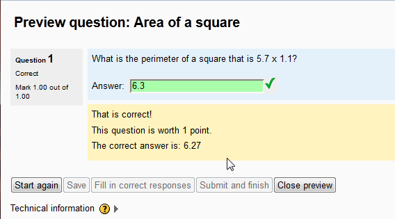 Working with the calculated question Tolerance in Moodle 2.3 InMotion