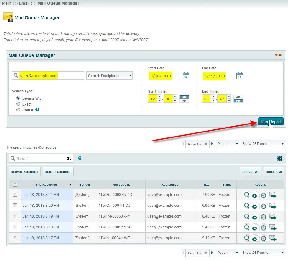 Manage the Exim mail queue in WHM InMotion Hosting