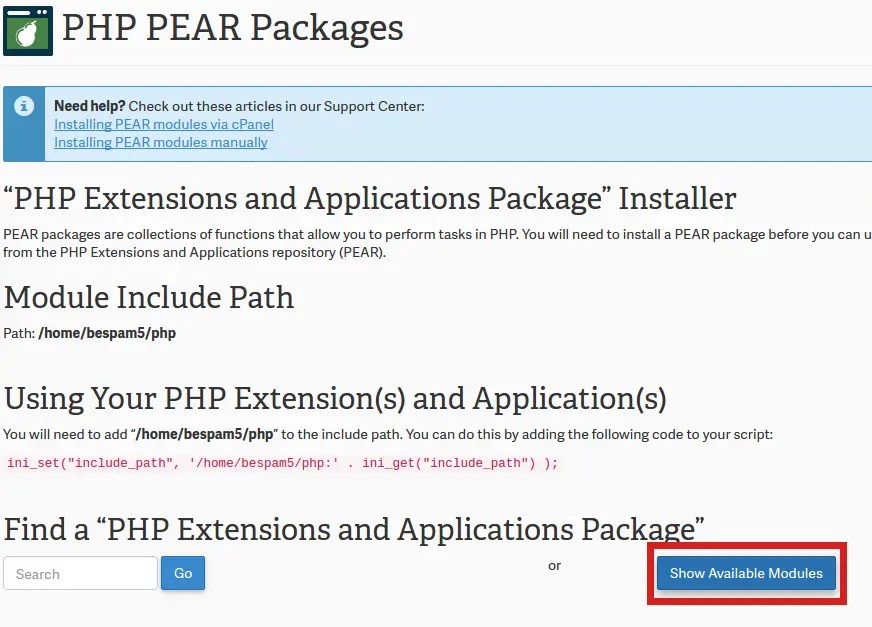 How to install PEAR PHP extensions via the cPanel InMotion Hosting