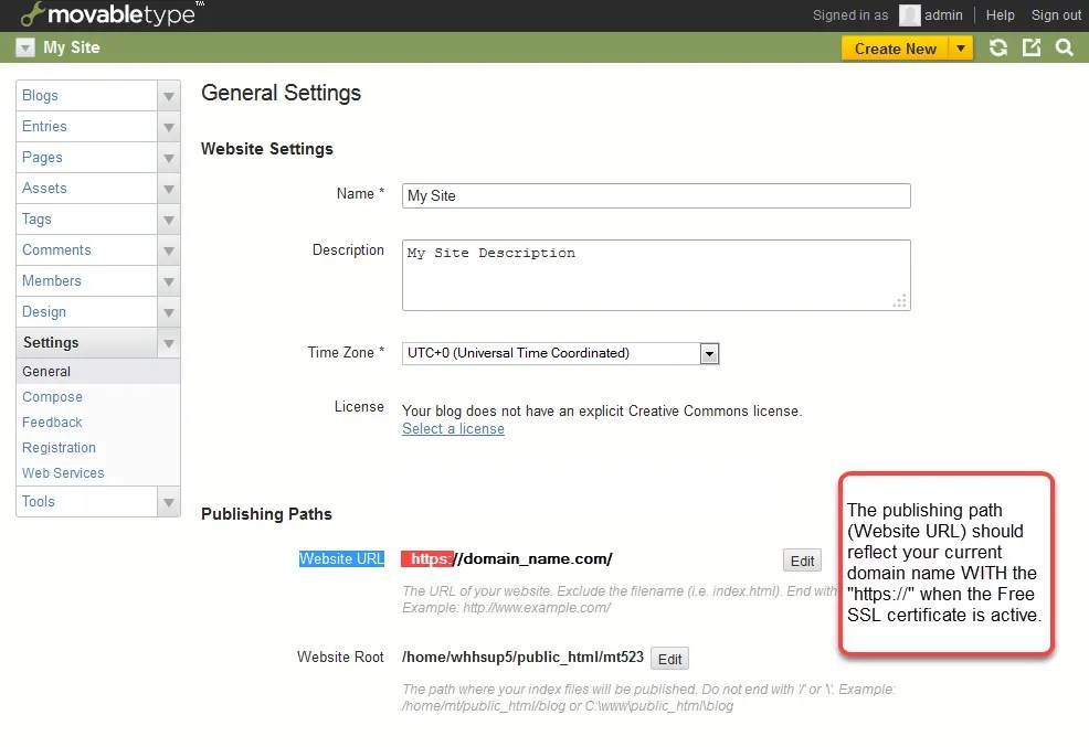 How to use a Free SSL with Movable Type InMotion Hosting