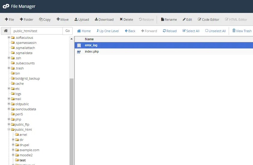 How to view cPanel Error logs InMotion Hosting