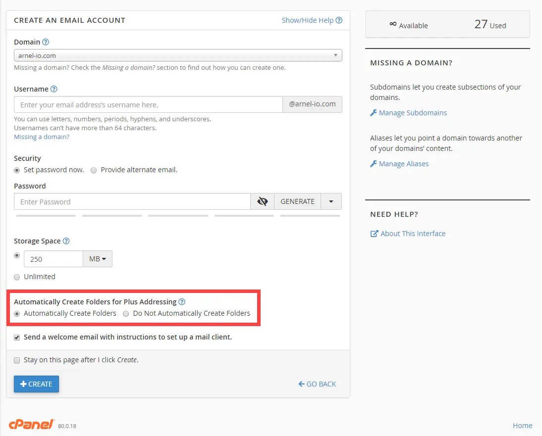 How to Create an Email Account in cPanel Knowledgebase GOTMYHOST