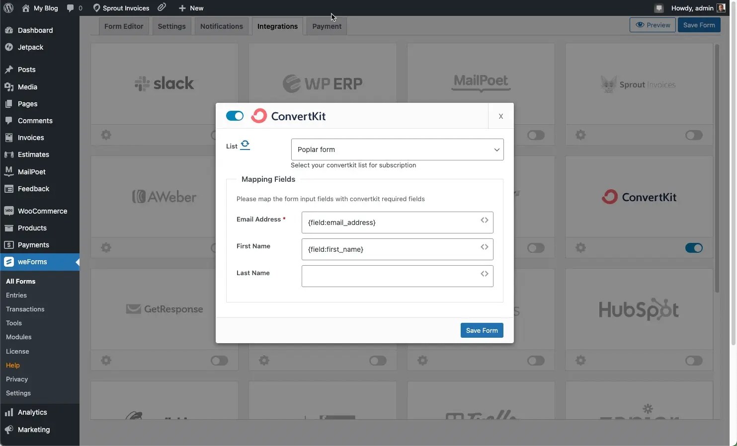 What is ConvertKit for weForms InMotion Hosting