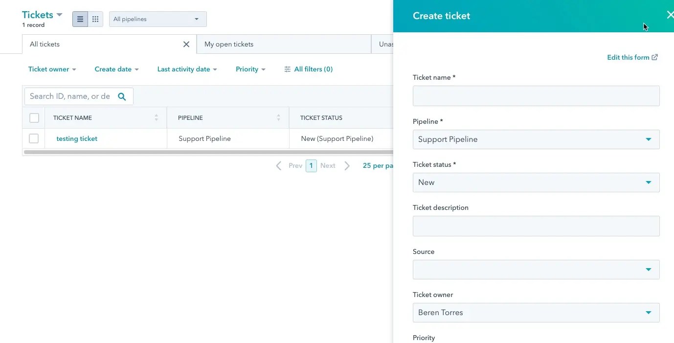 How to Create and Edit Tickets in HubSpot InMotion Hosting